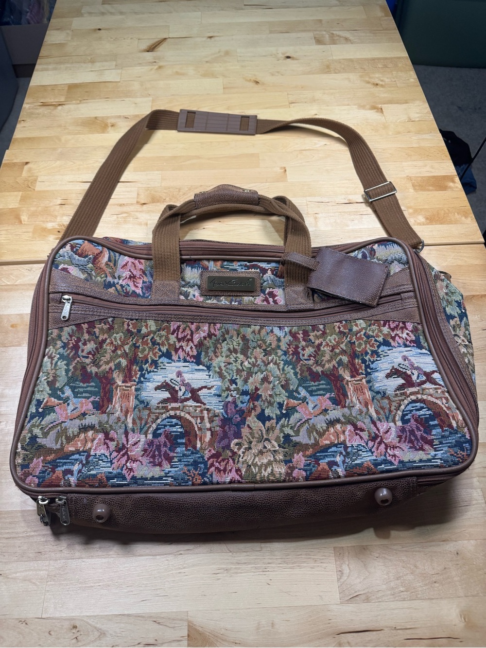 Vintage Gloria Vanderbilt Tapestry Weekender Travel Bag